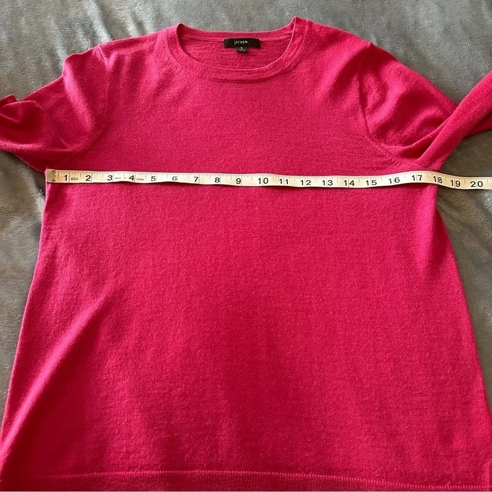 J. Crew Merino Wool Fuchsia Long Sleeve Lightweight Sweater Size S